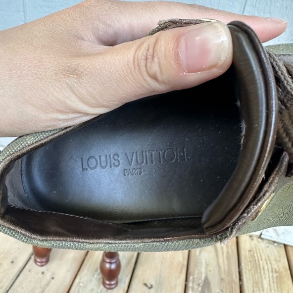 Louis Vuitton Brown and Green Canvas Sneakers - Picture 5 of 6